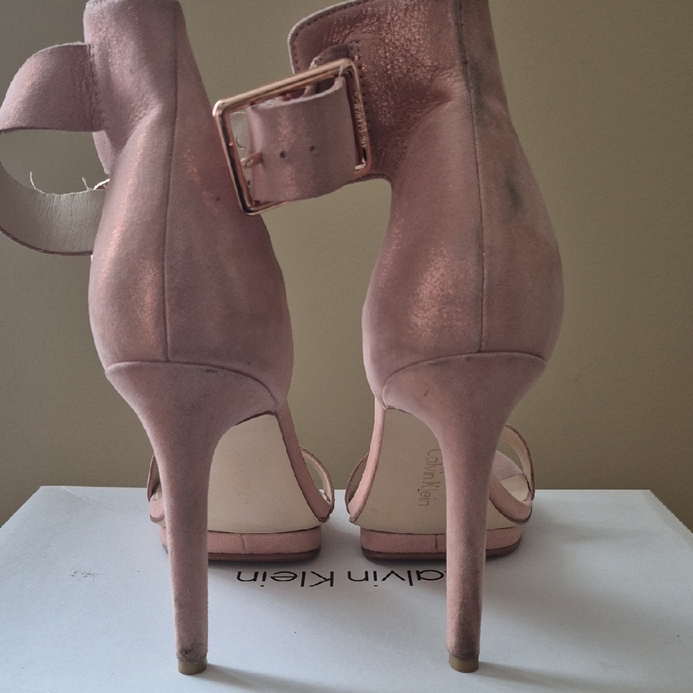 Calvin Klein Blush Suede Heels - Picture 4 of 4